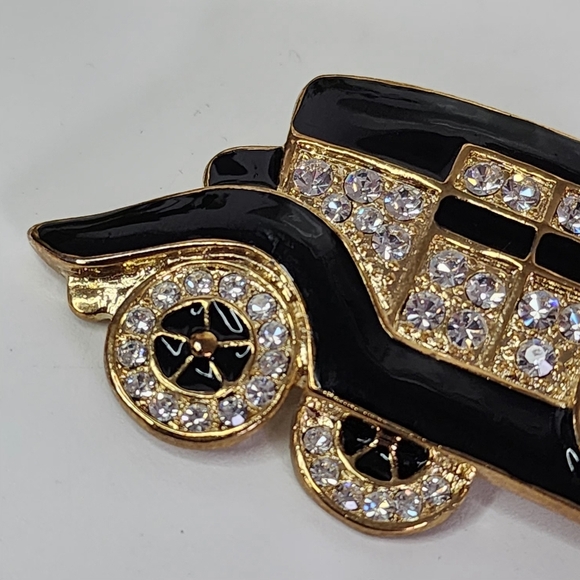 Antique Gold Gatsby Style Car Brooch Pin - Picture 5 of 7